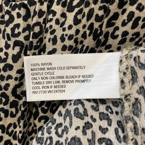 A New Day Women's Balloon Long Sleeve Tiered Midi Dress Brown Leopard Print - Picture 6 of 6